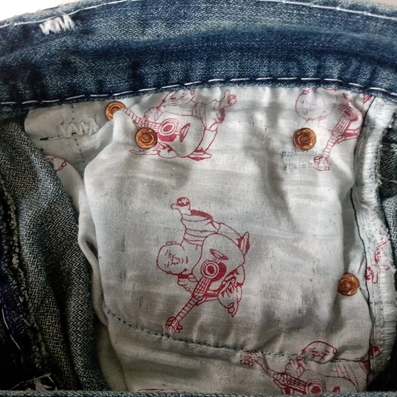 TRUE RELIGION Mens Distressed Blue Jeans Size 32 - Picture 11 of 16
